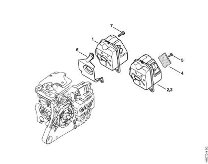 Muffler Gasoline chain saws (MS) MS 280 Stihl