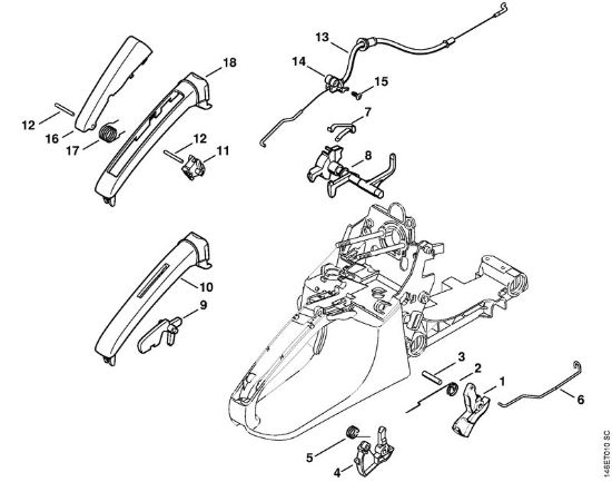 Throttle control Gasoline chain saws (MS) MS 280 Stihl