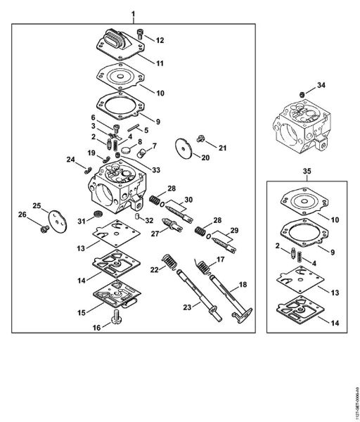 Carburetor HD-19 Gasoline chain saws (MS) MS 290 Stihl