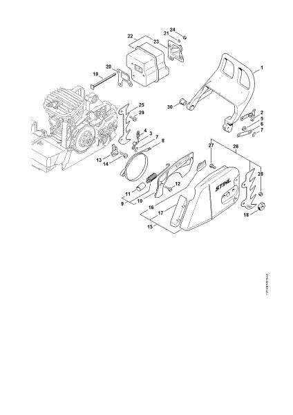 Picture of Chain brake, Muffler MS 290