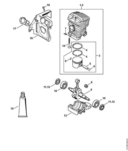 Cylinder Gasoline chain saws (MS) MS 290 Stihl