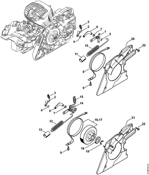 Chain brake Gasoline chain saws (MS) MS 291 C-BE Stihl