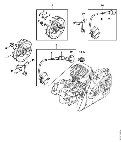 Ignition system, Wiring harness Gasoline chain saws (MS) MS 291 C-BE Stihl