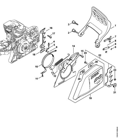 Hand guard, Chain brake Gasoline chain saws (MS) MS 311-Z Stihl