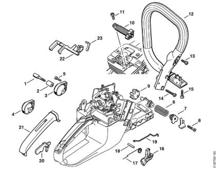 AV system, Throttle control Gasoline chain saws (MS) MS 341 Stihl