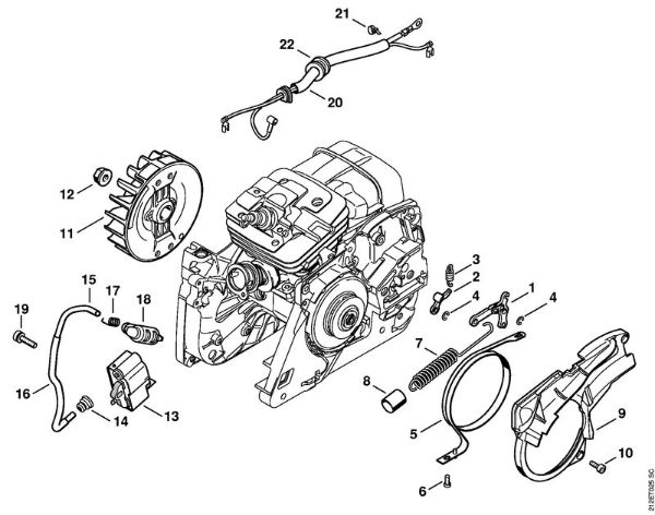 Chain brake, Ignition system Gasoline chain saws (MS) MS 341 Stihl