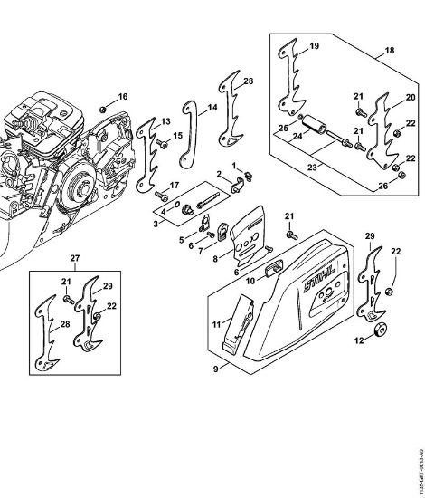 Chain tensioner Gasoline chain saws (MS) MS 341 Stihl