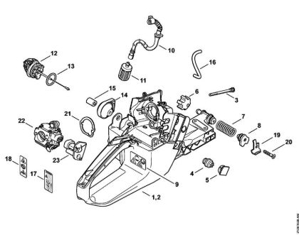 Tank housing Gasoline chain saws (MS) MS 341 Stihl