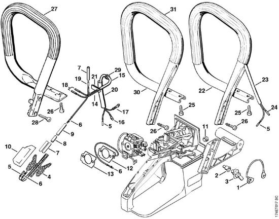 Heating, Handlebar Gasoline chain saws (MS) MS 360 Stihl