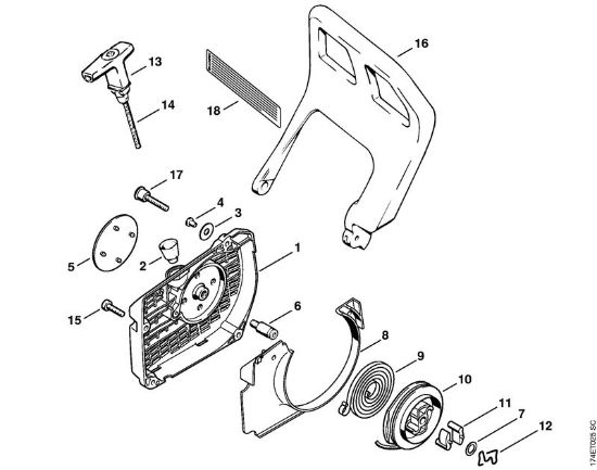 Rewind starter Gasoline chain saws (MS) MS 360 Stihl