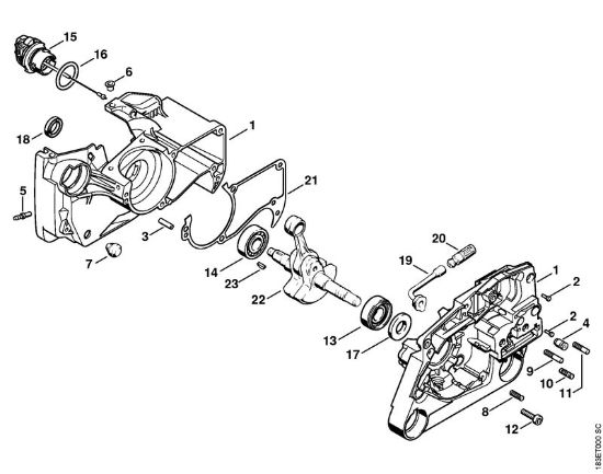 Crankcase Gasoline chain saws (MS) MS 360 C Stihl