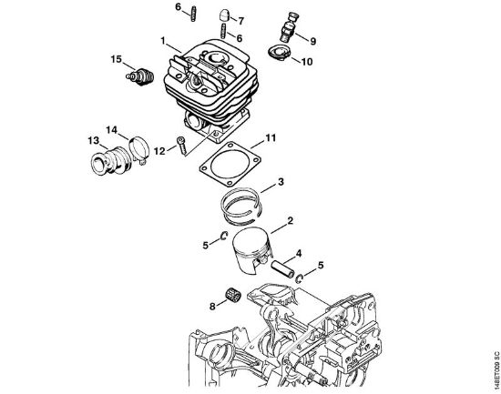 Cylinder Gasoline chain saws (MS) MS 360 C Stihl
