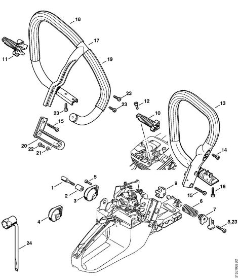 AV system, Handlebar Gasoline chain saws (MS) MS 361 C-Q Stihl