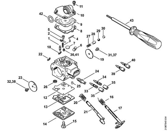 Carburetor HD-34, HD-46 Gasoline chain saws (MS) MS 361 C-Q Stihl