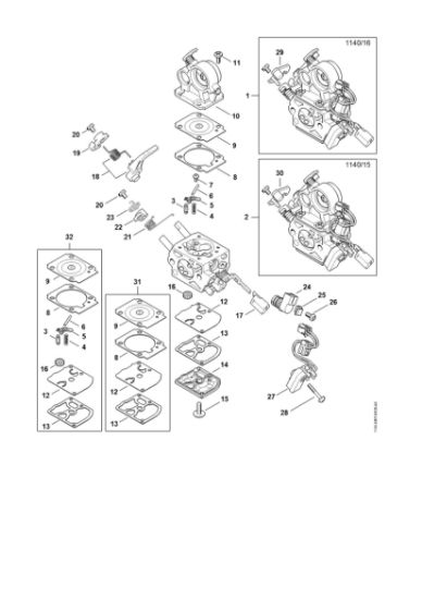 Picture of Carburetor 1140/16, 1140/15 MS 362 C-M