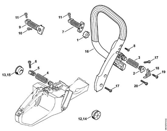 AV system, Handlebar Gasoline chain saws (MS) MS 362 C-MQ Stihl