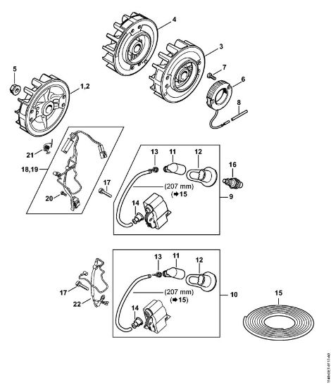 Ignition system, flywheel Gasoline chain saws (MS) MS 362 C-MQ Stihl