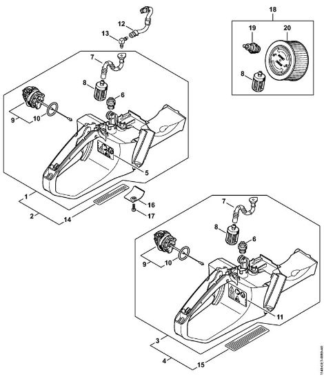 Tank housing Gasoline chain saws (MS) MS 362 C-MQ Stihl