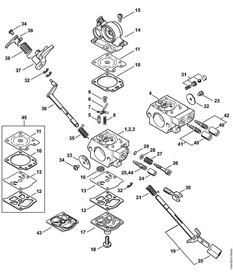 Carburetor WTE-8, WTE-18, WTE-20 Gasoline chain saws (MS) MS 362 C-Q Stihl
