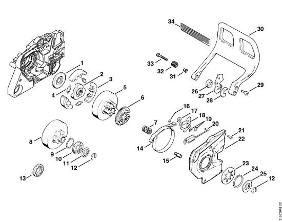 Clutch Gasoline chain saws (MS) MS 380 Stihl