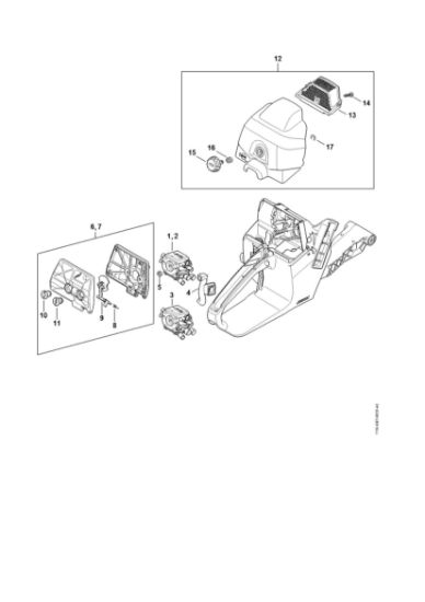Picture of Air filter, Carburetor box cover MS 382