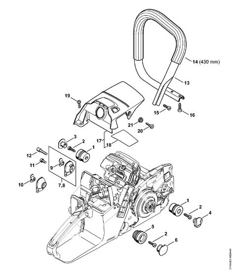 AV system, Shroud Gasoline chain saws (MS) MS 382 Stihl