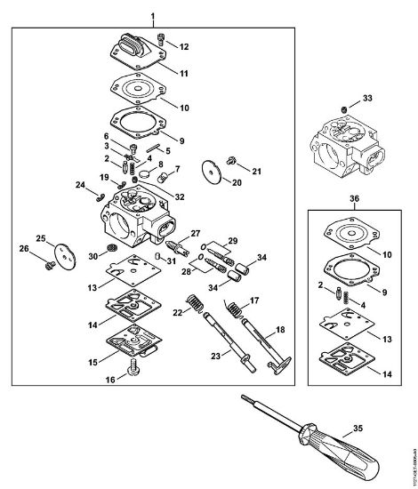 Carburetor HD-21 Gasoline chain saws (MS) MS 390 Stihl