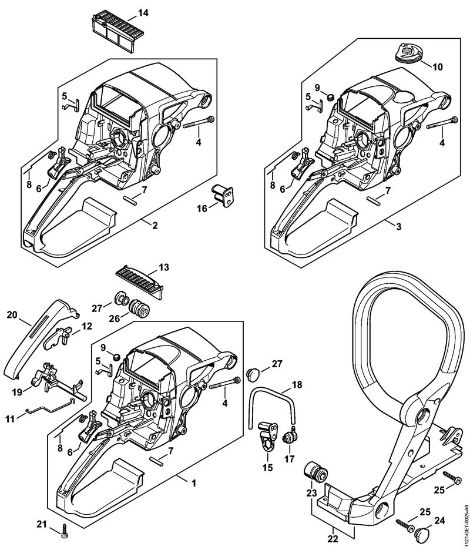 Handle housing Gasoline chain saws (MS) MS 390 Stihl