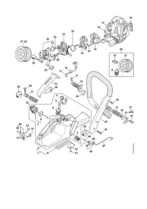 Picture of Tank housing, Filter, AV system, Handlebar MS 400 C-M