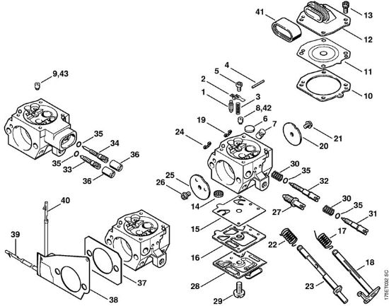 Carburetor HD-15, HD-17 Gasoline chain saws (MS) MS 440-D Stihl