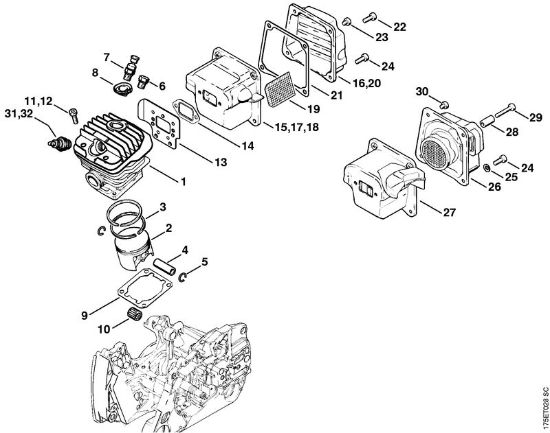 Cylinder Gasoline chain saws (MS) MS 440-D Stihl