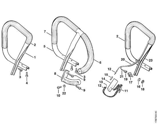 Handlebar, Heating element Gasoline chain saws (MS) MS 440-D Stihl
