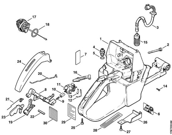 Tank housing Gasoline chain saws (MS) MS 440-D Stihl