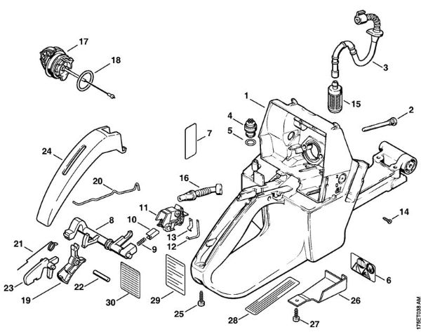 Tank housing Gasoline chain saws (MS) MS 440-Z Stihl