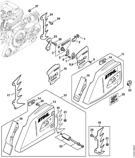 Chain tensioner Gasoline chain saws (MS) MS 441 Stihl