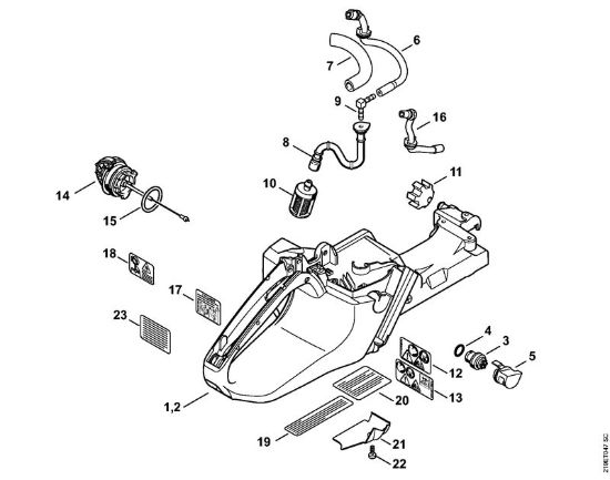Tank housing Gasoline chain saws (MS) MS 441 C-M Stihl