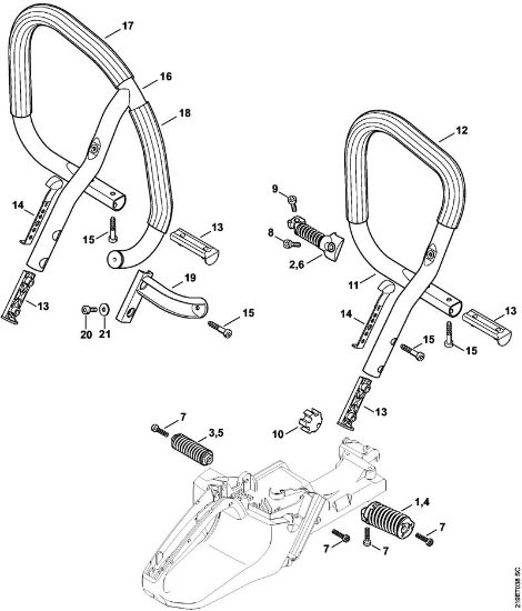 AV system, Handlebar Gasoline chain saws (MS) MS 441 C-M W Stihl
