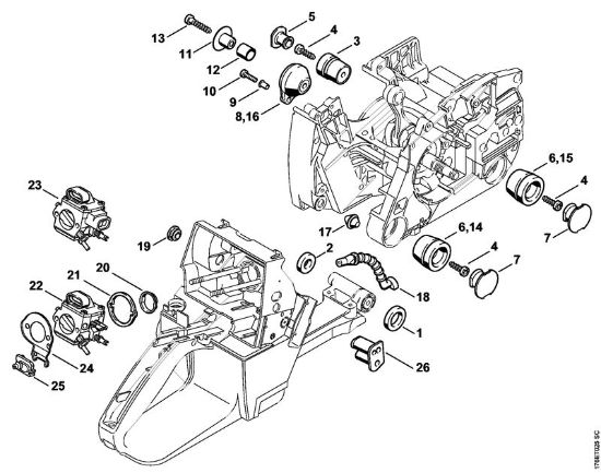 AV system Gasoline chain saws (MS) MS 460-VW Arctic Stihl