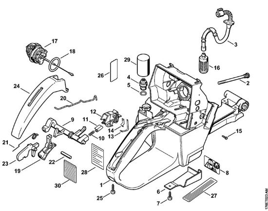 Tank housing Gasoline chain saws (MS) MS 460-VW Arctic Stihl