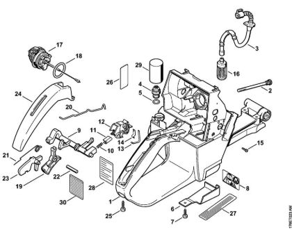 Tank housing Gasoline chain saws (MS) MS 460-Z Magnum Stihl