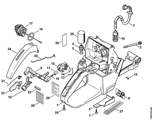 Tank housing Gasoline chain saws (MS) MS 460-Z Magnum Stihl