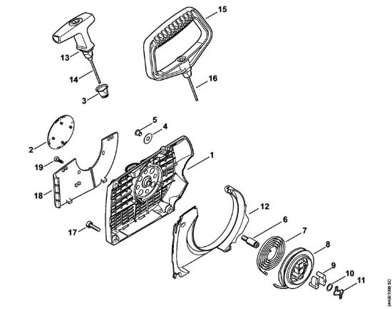 Rewind starter Gasoline chain saws (MS) MS 461 Stihl