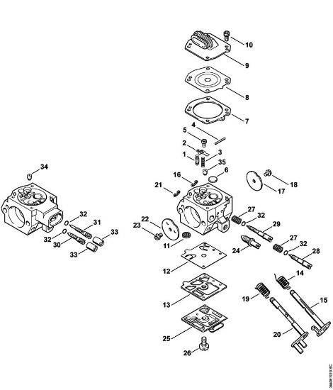 Carburetor HD-50, HD-51 Gasoline chain saws (MS) MS 461-R Stihl