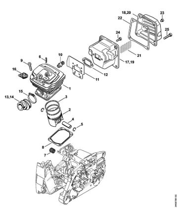 Cylinder, Muffler Gasoline chain saws (MS) MS 461-R Stihl