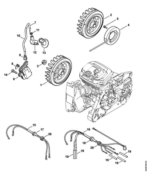 Ignition system, Wiring harness Gasoline chain saws (MS) MS 461-Z Stihl