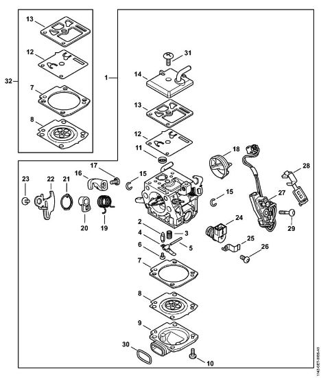 Carburetor 1142/01 Gasoline chain saws (MS) MS 462 C-M R Rettungssà¤ge Stihl