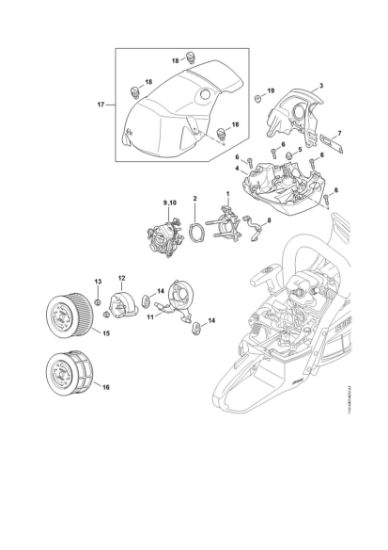 Picture of Carburetor bracket, Air filter, Shroud M-Tronic MS 462 C-M R RettungssÃ¤ge