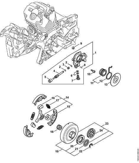 Oil pump, Clutch Gasoline chain saws (MS) MS 462 C-M R Rettungssà¤ge Stihl
