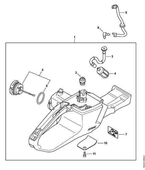 Tank housing Gasoline chain saws (MS) MS 462 C-M R Rettungssà¤ge Stihl