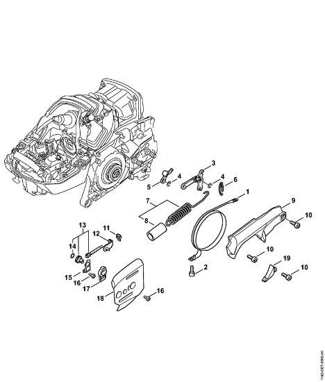 Chain brake, Chain tensioner Gasoline chain saws (MS) MS 462 C-M VW Stihl